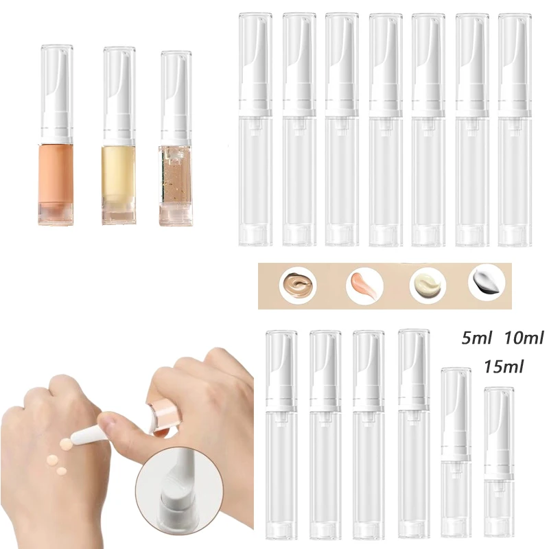 5 قطعة 5-15 مللي واضح زجاجات مضخة تفريغ المحمولة السفر جوهر عينة الحاويات الأساس العين كريم جل أنابيب فارغة أدوات ماكياج