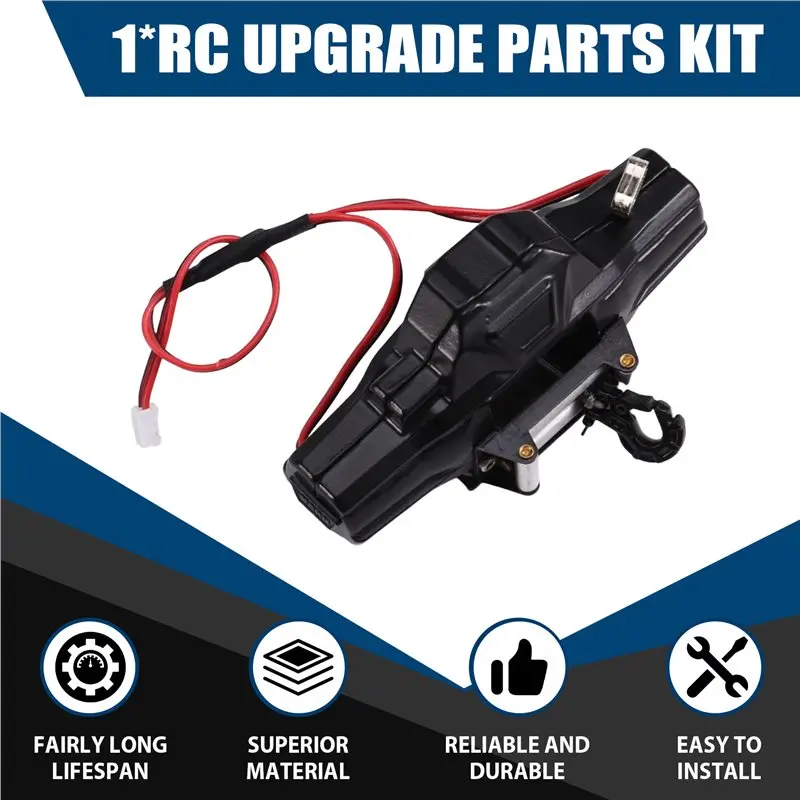 AS96-Simulación de cabrestante de Metal de doble Motor simulado para 1/10 para 1/8 coche trepador de control remoto Axial SCX10