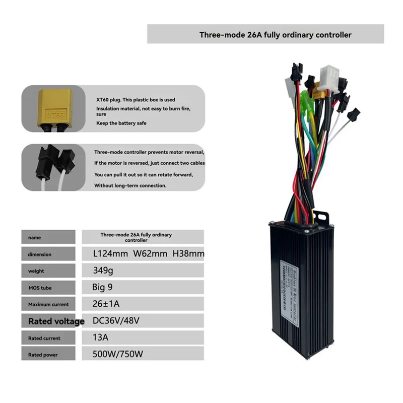 

36V 48V 26A Brushless Controller G20 Meter LED Display+130X Throttle Kit For Electric Scooter E-Bike Repair Kit