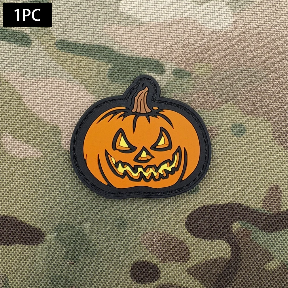 

Тактический значок морального фонаря «Джек-о-фонарь», 3D-материал ПВХ, прочный, подходит для рюкзаков, гладильных нашивок, доступ к сумке