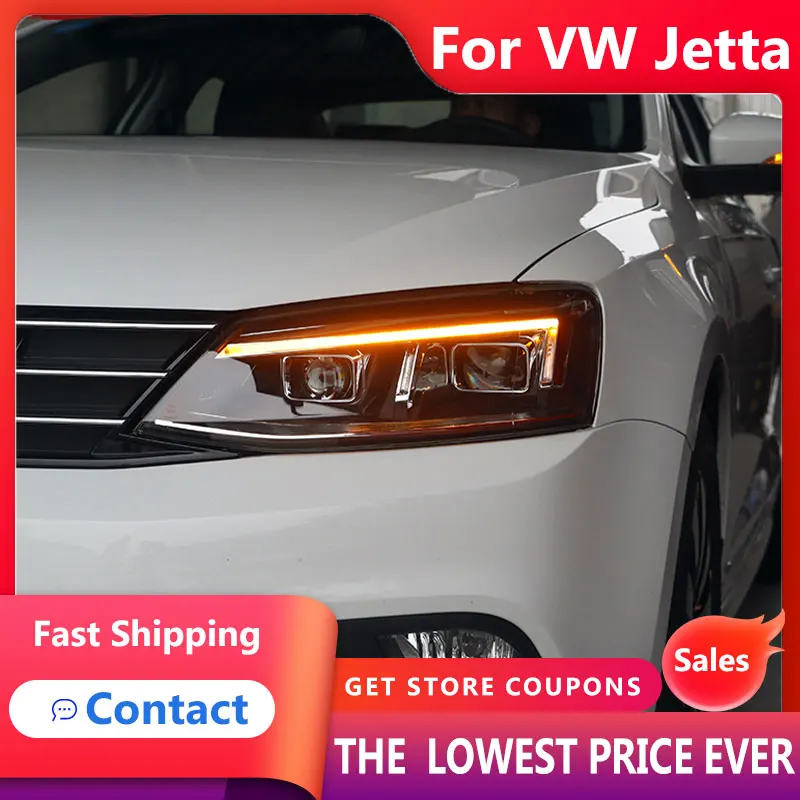 

Car Headlights for VW Jetta mk6 Headlight 2011-2018 R8 LED Head Lamp DRL Signal Projector Lens Automotive Accessories