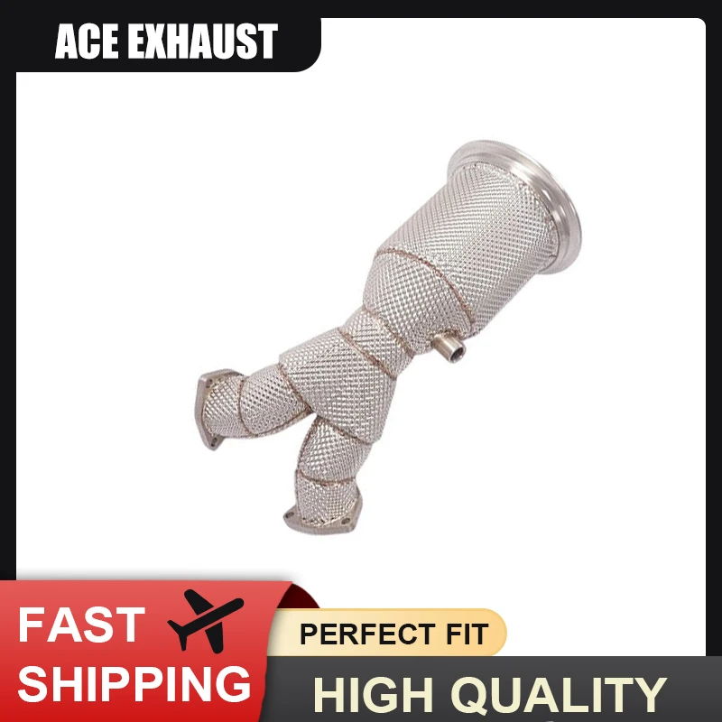 

ACE for Audi SQ5 B9 3.0T Downpipe With Heat Shield Performance Free Flow SUS304 Exhaust Pipe-Systems Car Accessories