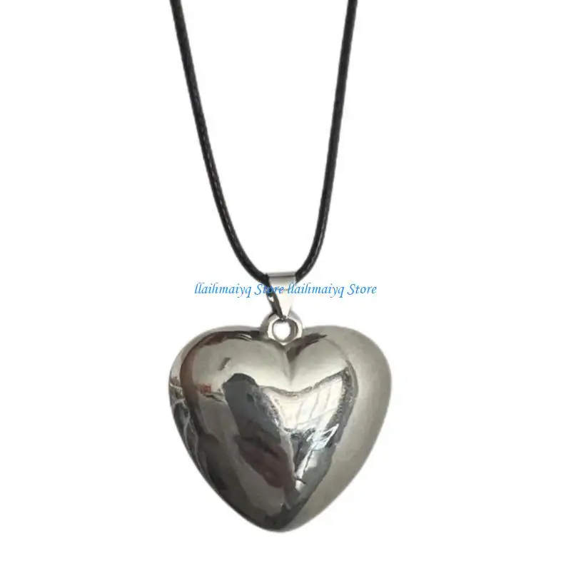 573B Fashion Trend Niche Silver Love- Pendant Collarbone Chain Temperament Simple Cold Wind Adjustable Wax Line Necklace