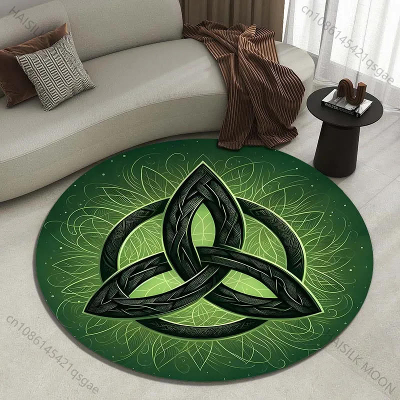 Multiple sizes Mysterious Celtic Trefoil Pattern Round Carpet Living Room Bedroom Table Chair Sofa Decorative Carpet