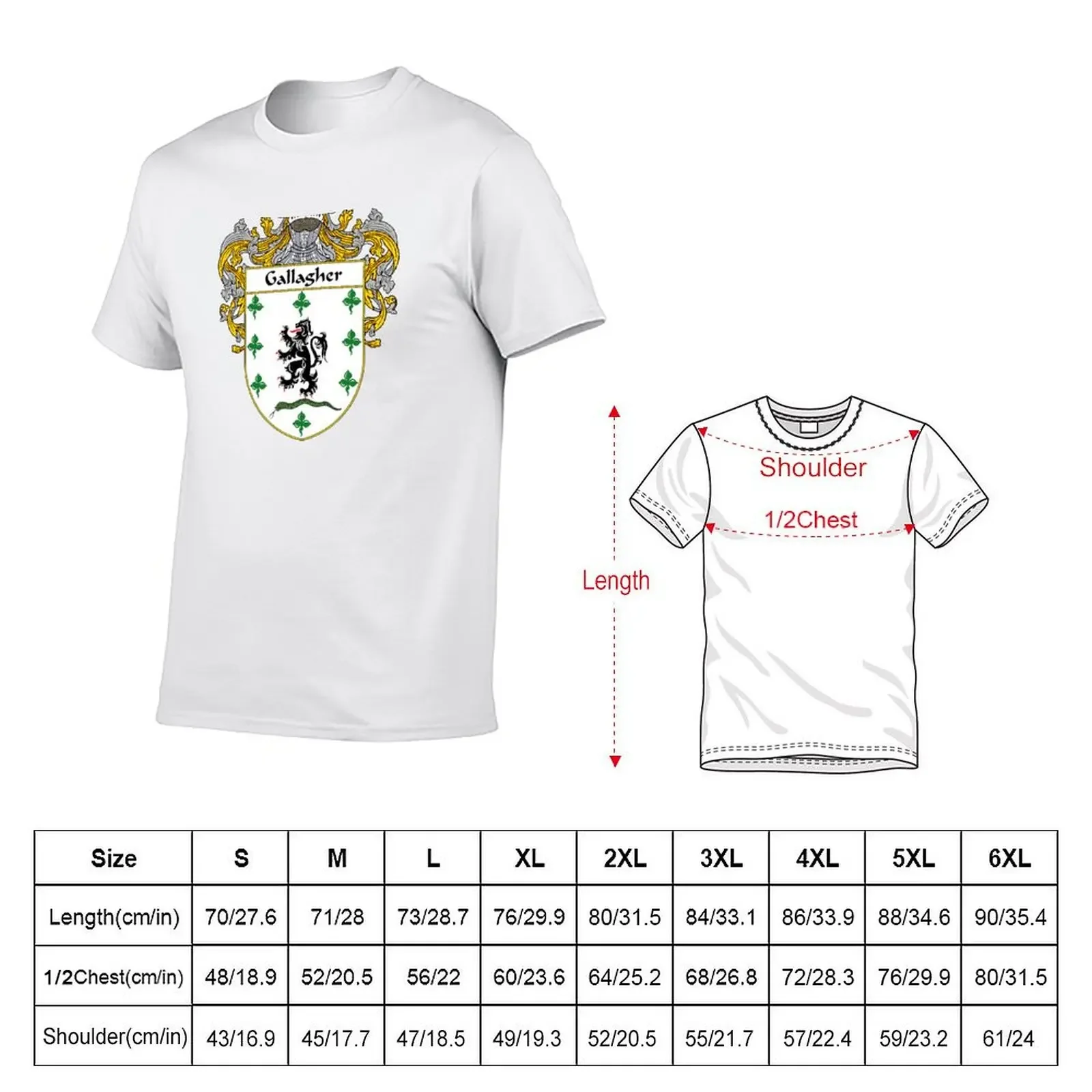 Gallagher Coat of Arms/Family Crest T-Shirt summer shirt valentines clothes plain t shirts men