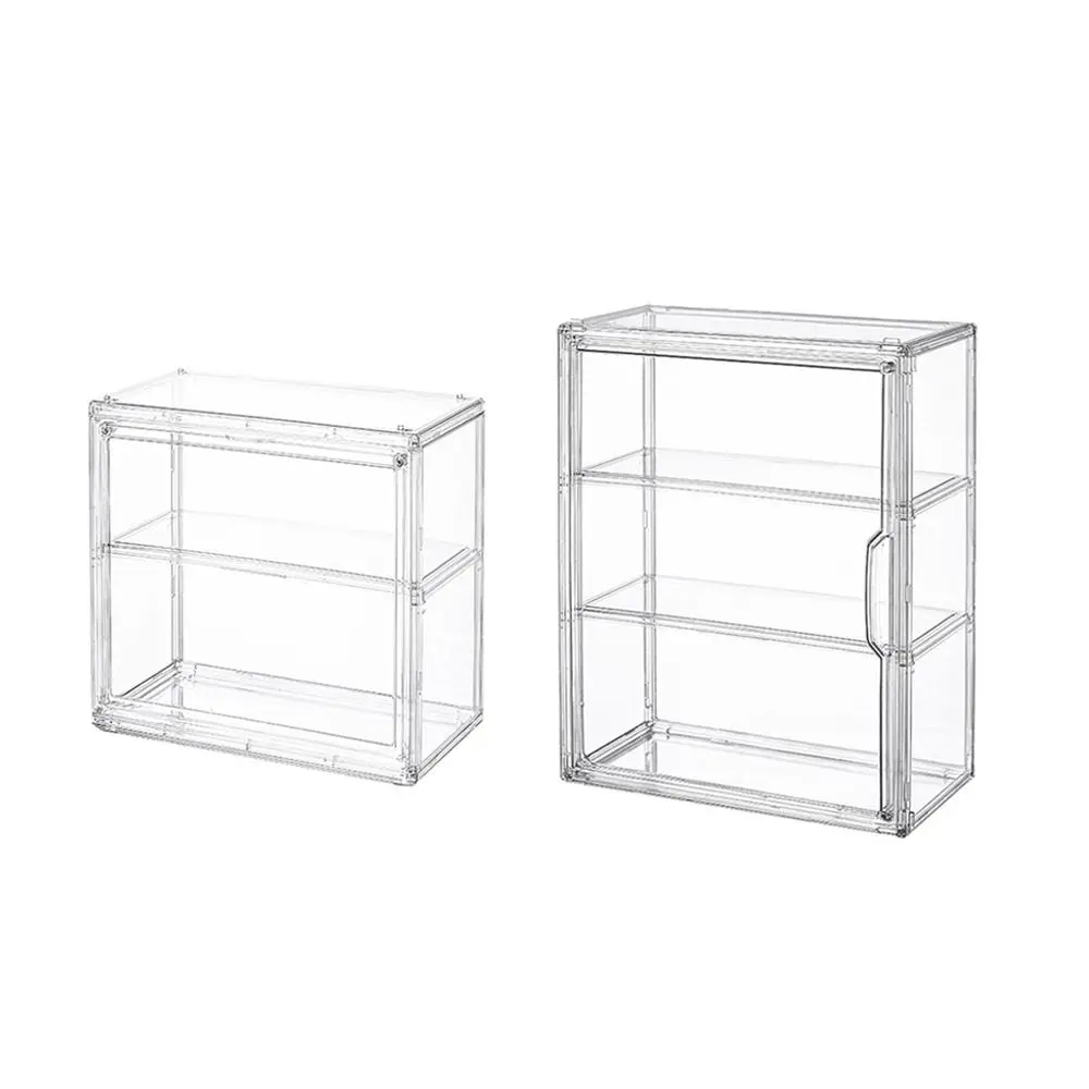 Nieuwe stapelbare doorzichtige opbergdoos Desktop Organizer Meerlaagse acryl displaydoos Stofdichte showcase collectible