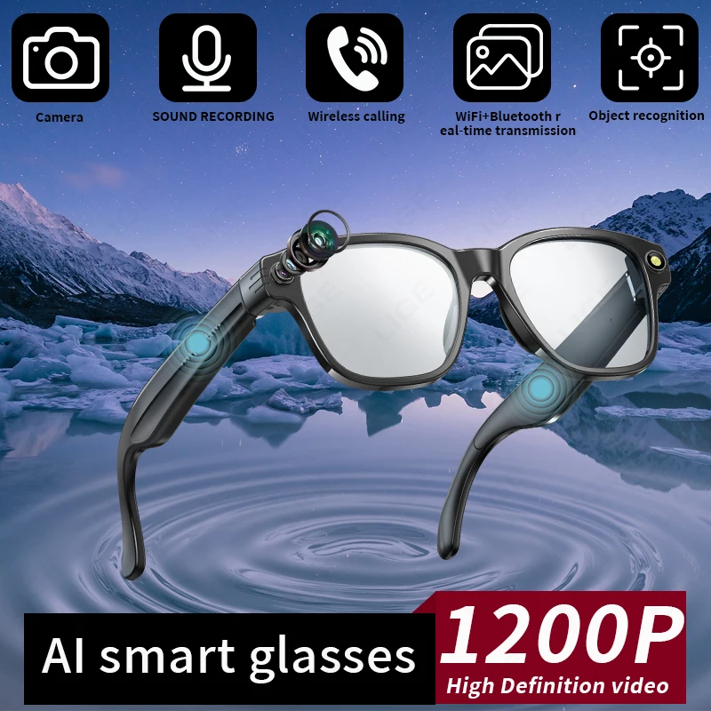 

8 MP Smart Glasses Sunglasses Recording Videos AI Photo Recognition Answer Translation 270mAh Anti Blue Light Bluetooth Glasses