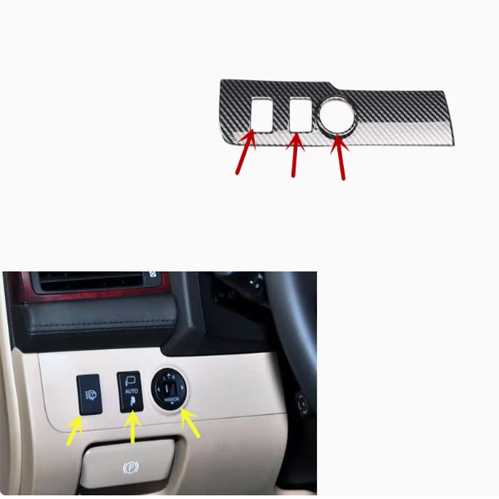 Для Toyota Crown 2010-2014 левый руль автомобиля передний переключатель панели отделка ABS наклейка аксессуары для интерьера полоски