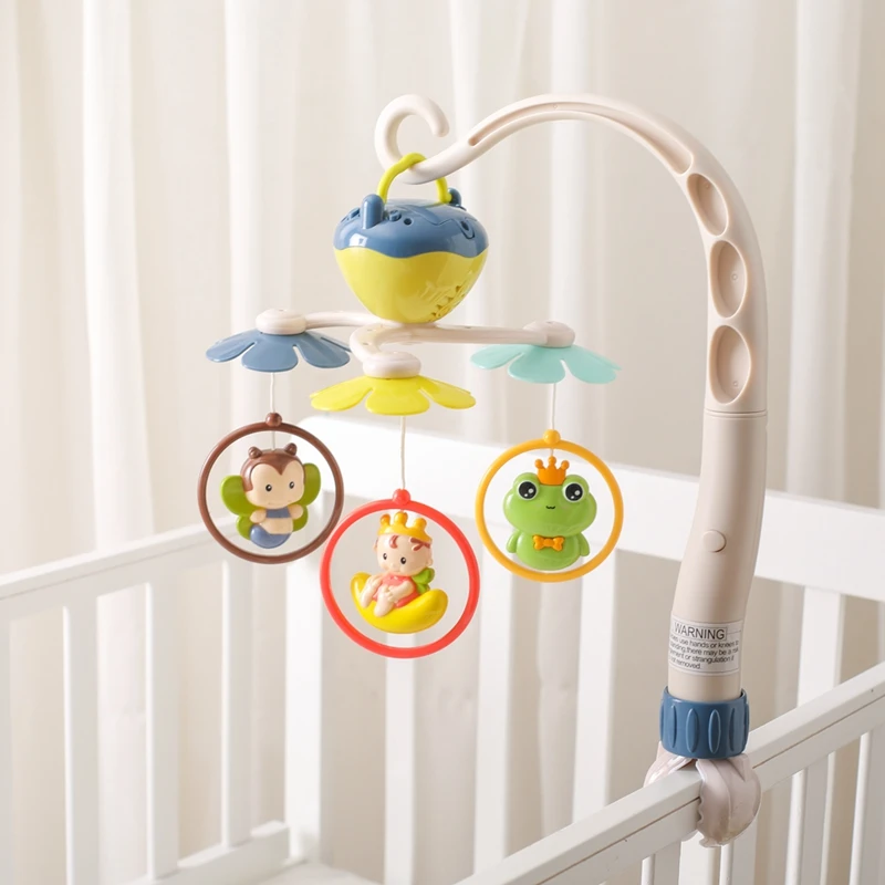 Baby Crib Mobile Animal Bed Bell Rattle Toys Comes With Music Box Rotating Bed Bell Newborn Hanging Toys Crib Bracket Baby Gifts