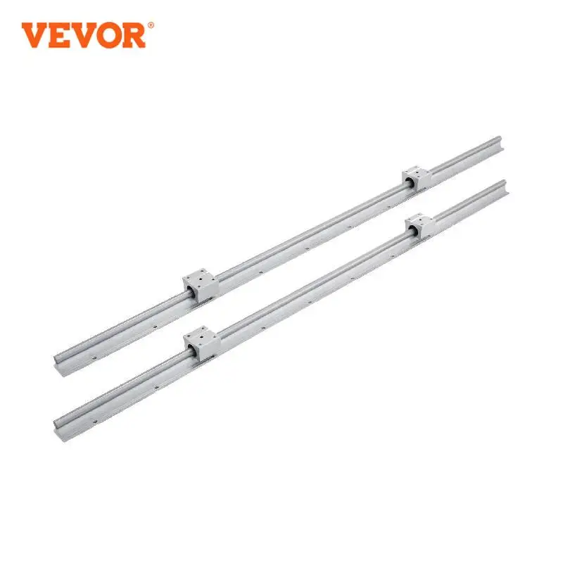 VEVOR Linear Rail 2PCS SBR12-1000mm Linear Guide 4 PCS Square Type Carriage Bearing Blocks for Automated Machines and Equipments