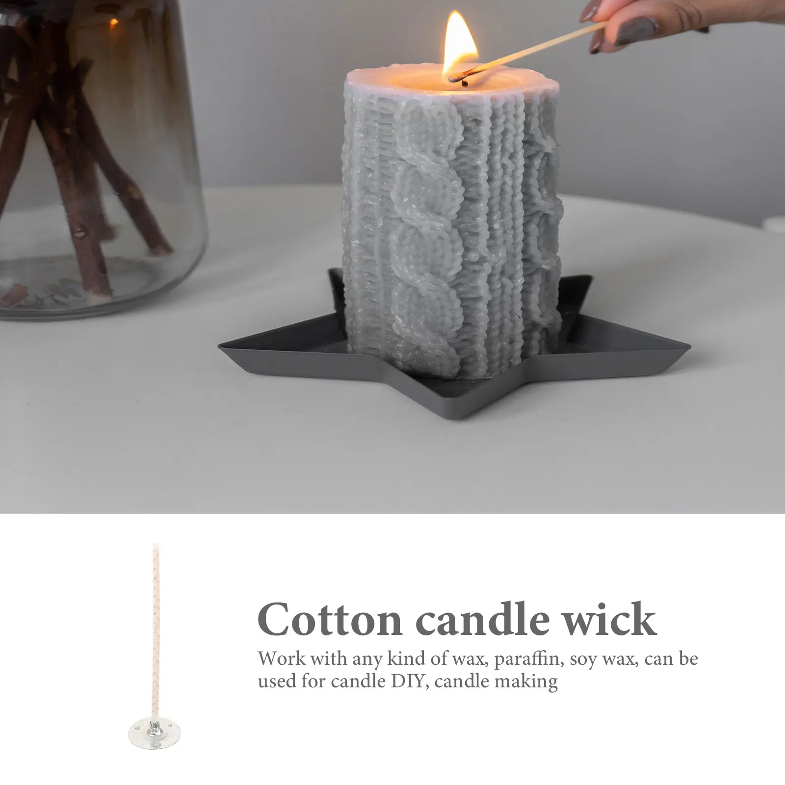 

10 Pcs Wicks 7cm Cotton Wax Wick For Making Cotton Wick for Making DIY Aromatherapy Soy Wax Paraffin