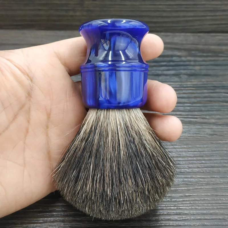 Dscosmetic 26mm Ocean Blue Black Natural Hair Knots Shaving Brush Ocean Blue Handle
