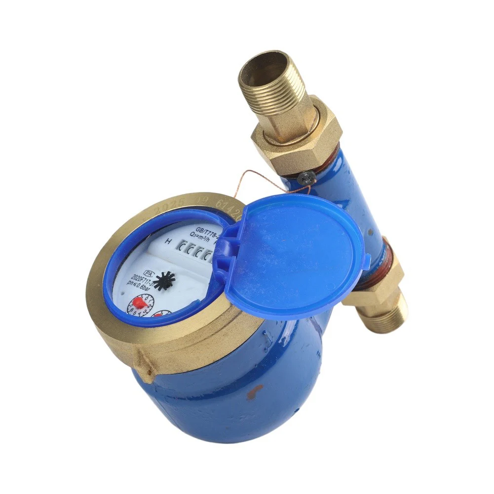 Vertical Water Meter with Copper Connection and Copper Cover Suitable for Various Installations DN15 DN20 DN25