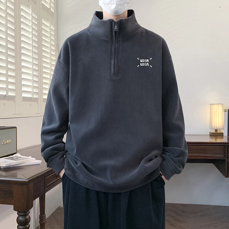 

Men's Casual Polar Fleece Hoodie Thermal Sweatshirts Half Zip Pullovers Sports Outdoor Hoodies Winter Spring Fleece Top Clothes