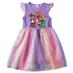 Girls Alvin and the Chipmunks Dress Kids Halloween Gown Cosplay abbigliamento bambini festa di compleanno Fantasy Princess Dresses Girl