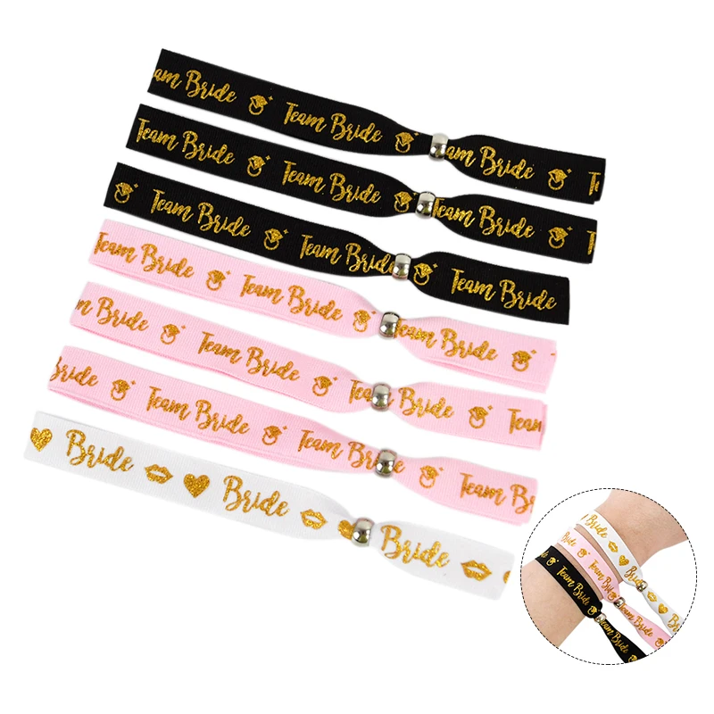 

12pcs/set Bachelorette Party Wristband Team Bride Bracelet Bride To Be Wedding Decoration Bridal Shower Hen Night Party Supplies