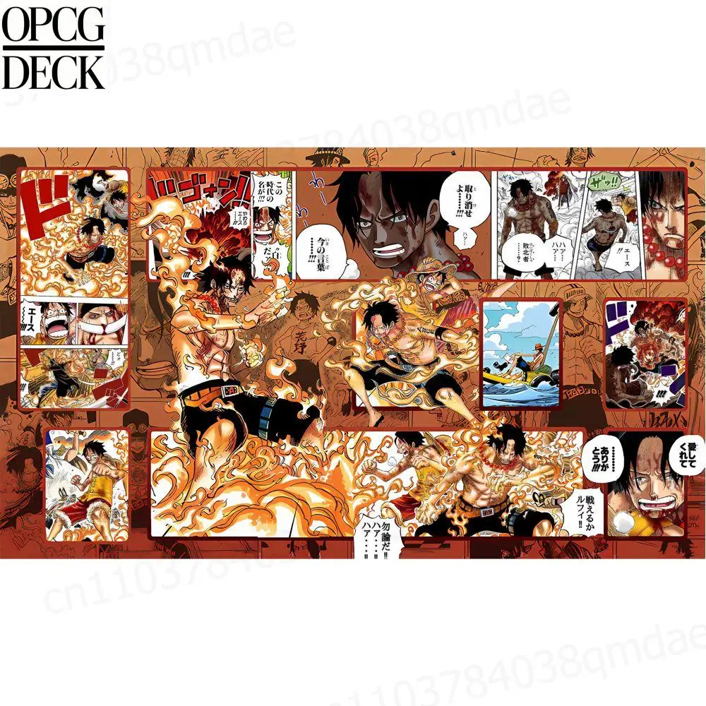 

One Piece Opcg Playmat Card Game Playmat Portgas D. Ace Monkey D. Luffy Anime Playmat High-Quality Card Game Mat 60*35Cm
