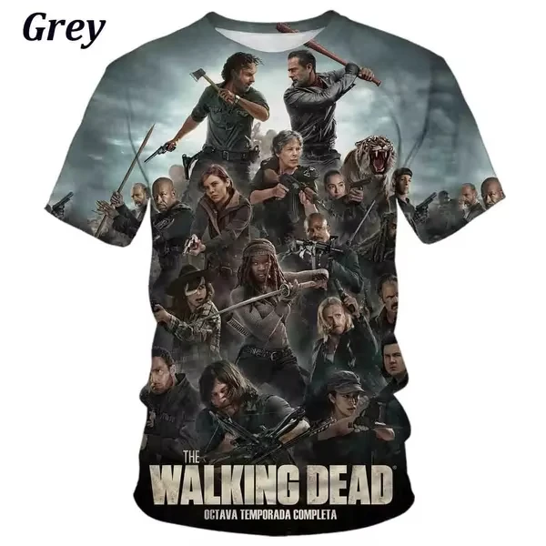 Movie The Walking Dead Graphic T Shirt Men Clothes 3D Printed Hip Hop O-Neck T-shirt Harajuku Fashion Kids Tees Unisex Clothing