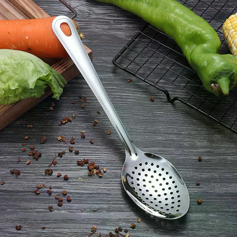 201 Stainless Steel Soup Spoon Colander Ladle Filter Strainer Food Skimmer With Handle Useful For Kitchen Gadgets Kitchenware