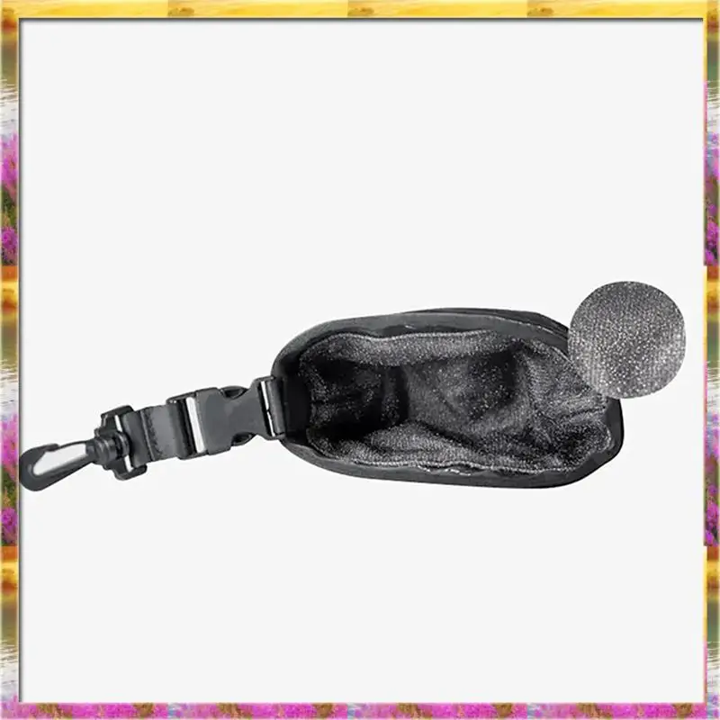 Budget-Friendly 1 Pcs Golf Ball Cleaning Bag Golf Club Cleaner Bag Golf Ball Bag Golf Ball Wiping With Clip Golf Accessory ,Blac