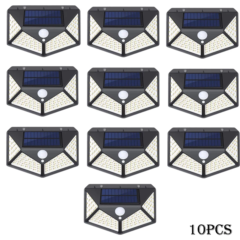 1-12 stuks zonne-verlichting buiten 100 LED wandlamp bewegingssensor verlichting waterdichte zonne-straatverlichting voor tuin veranda tuin garage