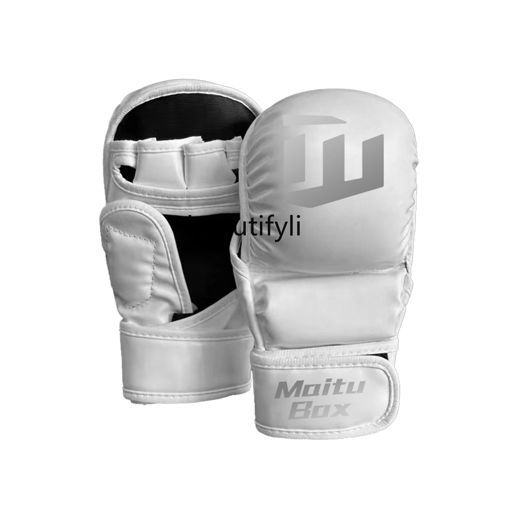 White teenager, male and female half fingers breathable, thickened fingers, gloves, combat training