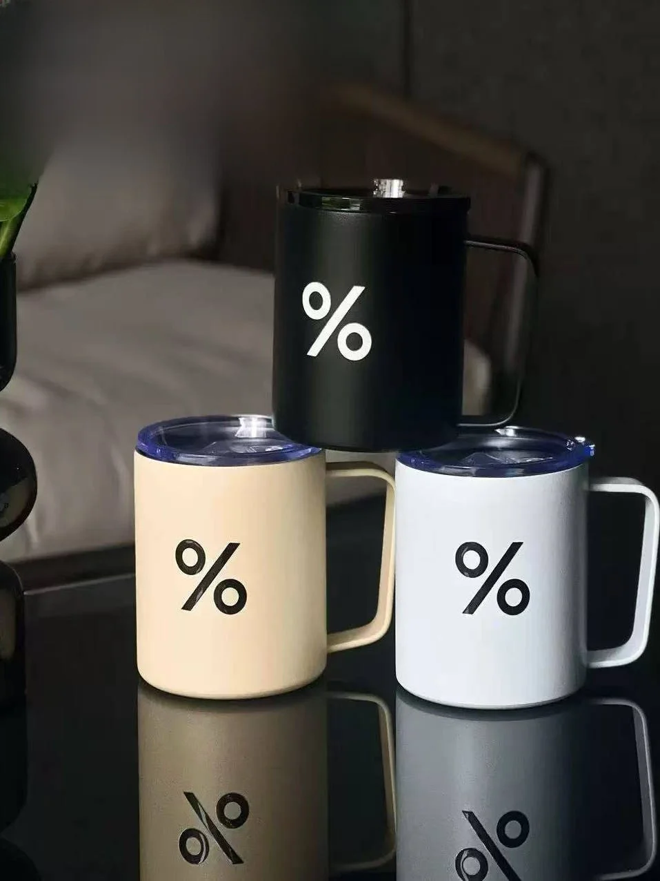 

Арабика Sle, кофейная чашка из нержавеющей стали, дорожная кружка с процентной меткой, чашка для воды с крышкой, текстовый узор, обеденная посуда
