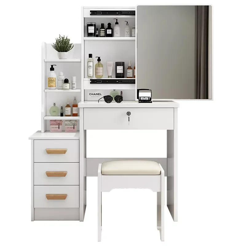 White Bedroom Tocador Vanity Dresser Drawer Mirrored Set Makeup Dressers Dressing Table With Lightpromote sales