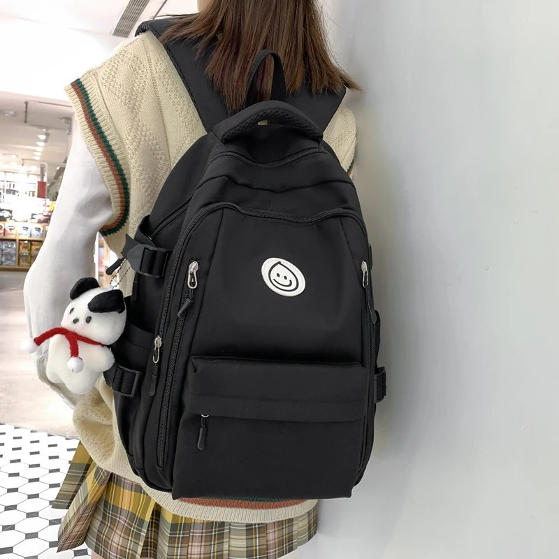 Large Female Cute College Backpack Girl Travel Book Backpack Nylon Fashion Ladies Leisure Bag Women Laptop Men School Bags