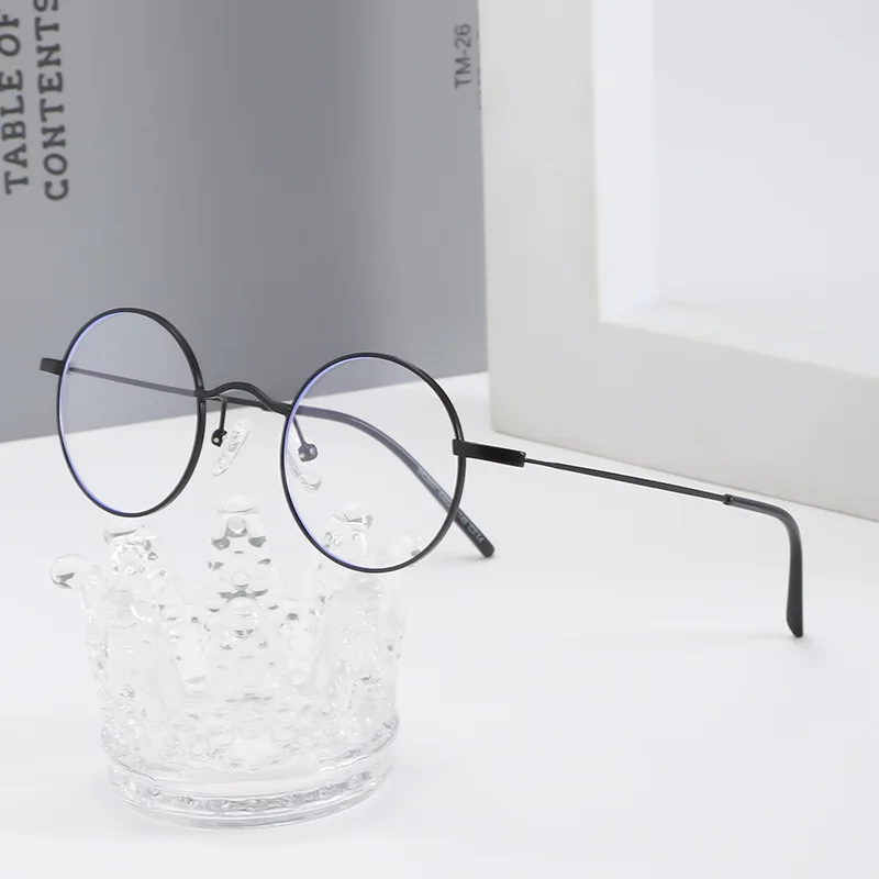 

Small Oval Reading Glasses Women Men Vintage Metal Round Eyeglasses for Women Prescription Myopia Glasses Anti Blue Light Black