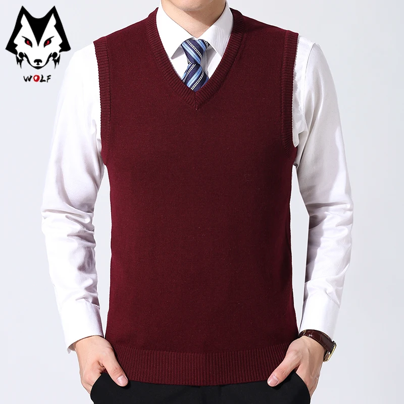 

Autumn and Winter New Knitted Fashion Men's Thickened Sweater Tank Top Daily Work Coat Knitted Sweater Tank Top