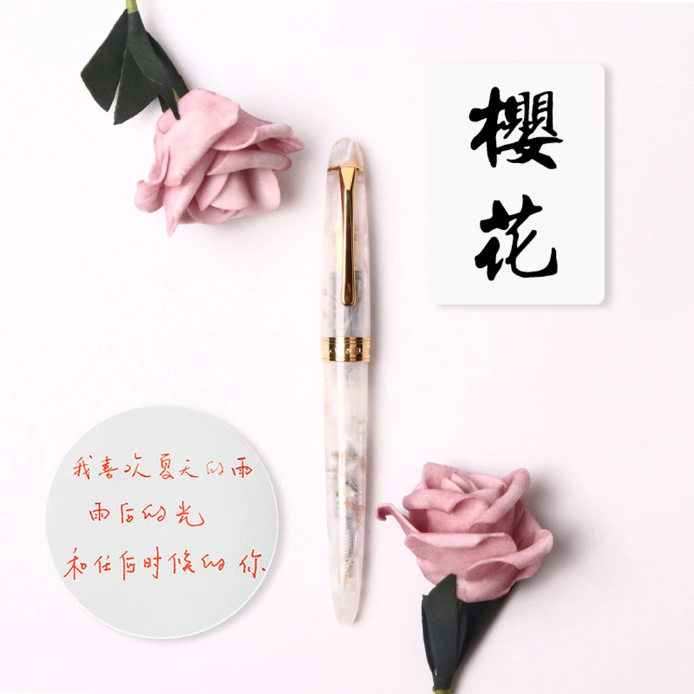 

2 Sets ShuiYao 019 Fountain Pen Piston Acrylic Resin Calligraphy Pen Exquisite Business Office Gift Retro Ink Pen 0.5mm EF Nib