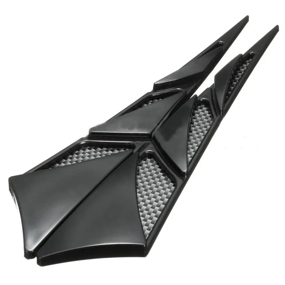 1 Pair Car-styling Universal Black Silver Air Intake Vent Cover Decorative Car Hood Sticker Side Flow