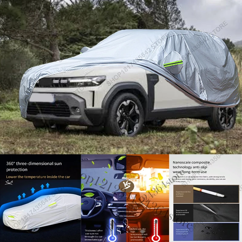 Volledige autohoes compatibel met Dacia Duster (2018-2024) - Bescherming tegen zon, regen, UV, stof, voor buiten en binnen.