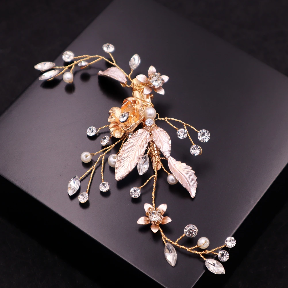 

Pearl Rhinestone Hair Clip Bridal Hairpin for Bride Bridesmaid Wedding Party Engagement Safe Durable Alloy Material Hair naments