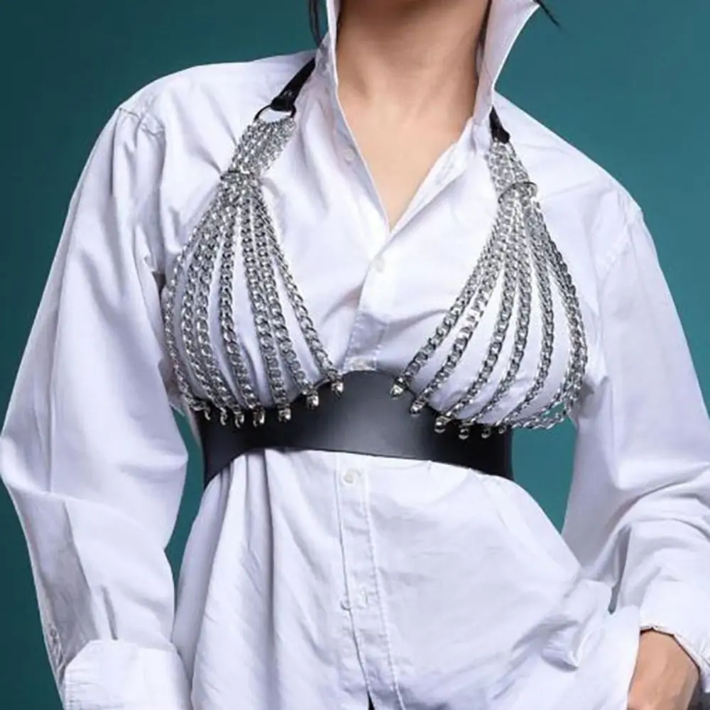 

Fashion Female Chest Chain Adjustable Street Style Women Belt Tassel Decorative Clothing Accessories