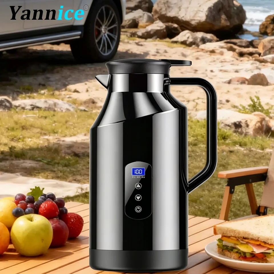 

1500ML Portable Car Hot Kettle304 Stainless Steel Electric Water Heater 12V24V Universal Auto Travel Heating Pot for Tea Coffee
