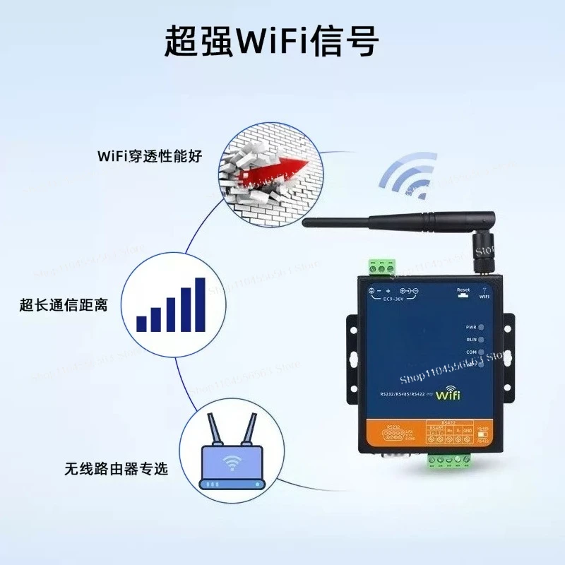 Wireless serial port server 485/232/422 to WIFI Ethernet module serial port to network port