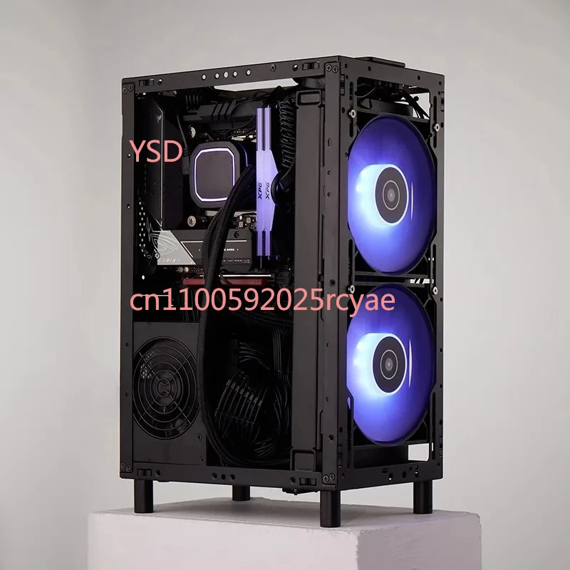 Meshroom SV2 for PC, with 4-slot for PCIE5 graphics cards, suitable for ITX chassis, ATX motherboard and power supply.
