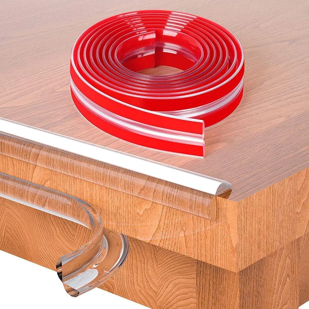 Transparent PVC Protection Strip with Double-Sided Tape Anti-Bumb Kid Safety Table Edge Furniture Guard Corner L Protectors