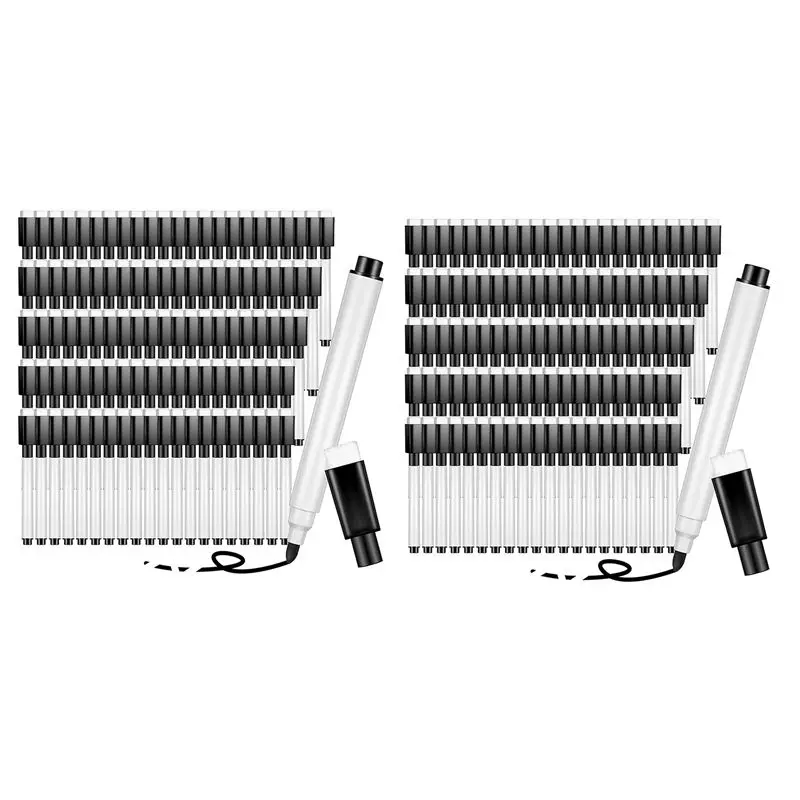 stylish-200-pieces-dry-erase-markers-whiteboard-black-dry-erase-markers-with-rubber-cap-fine-tip-dry-erase-markers