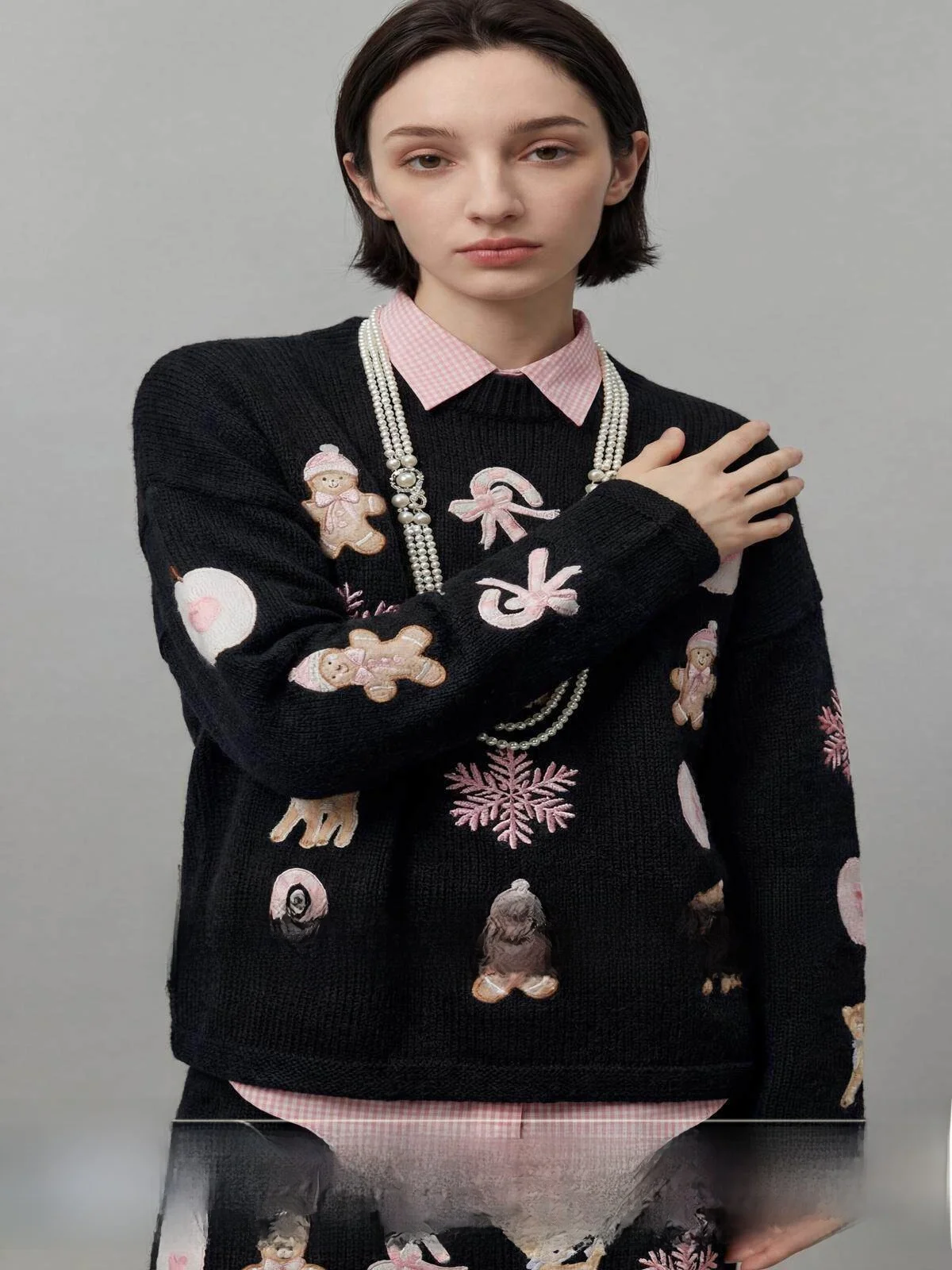 

Bla Knitted Set Women's Oversized Animal Pattern Sweater And ort Skirt Two-Piece Spring New Arrival Uncle JK252...