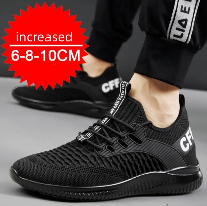 

Men Breathable Height Increase Shoes Lightweight Sneakers Invisible Height Increase Shoes 6cm Breathable Mesh Sneakers10cm