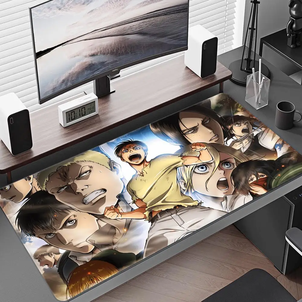 

Attack On Titan Mouse Pad Gaming Accessories Keyboard Large Rubber Desk Mat Anime Computer Carpet Pc Gamer Non-slip Mousepad Xxl