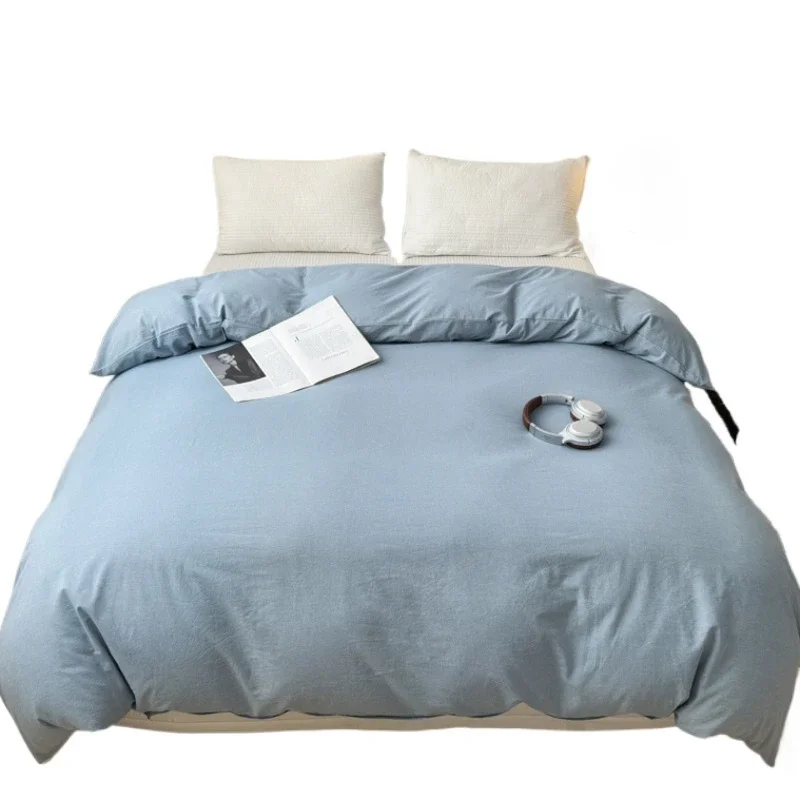 

Cotton Single Duvet Cover 2024 New Solid Color Class A Washed Quilt Cover Skin Friendly 160x210 180x220 200x230 220x240 Bedding