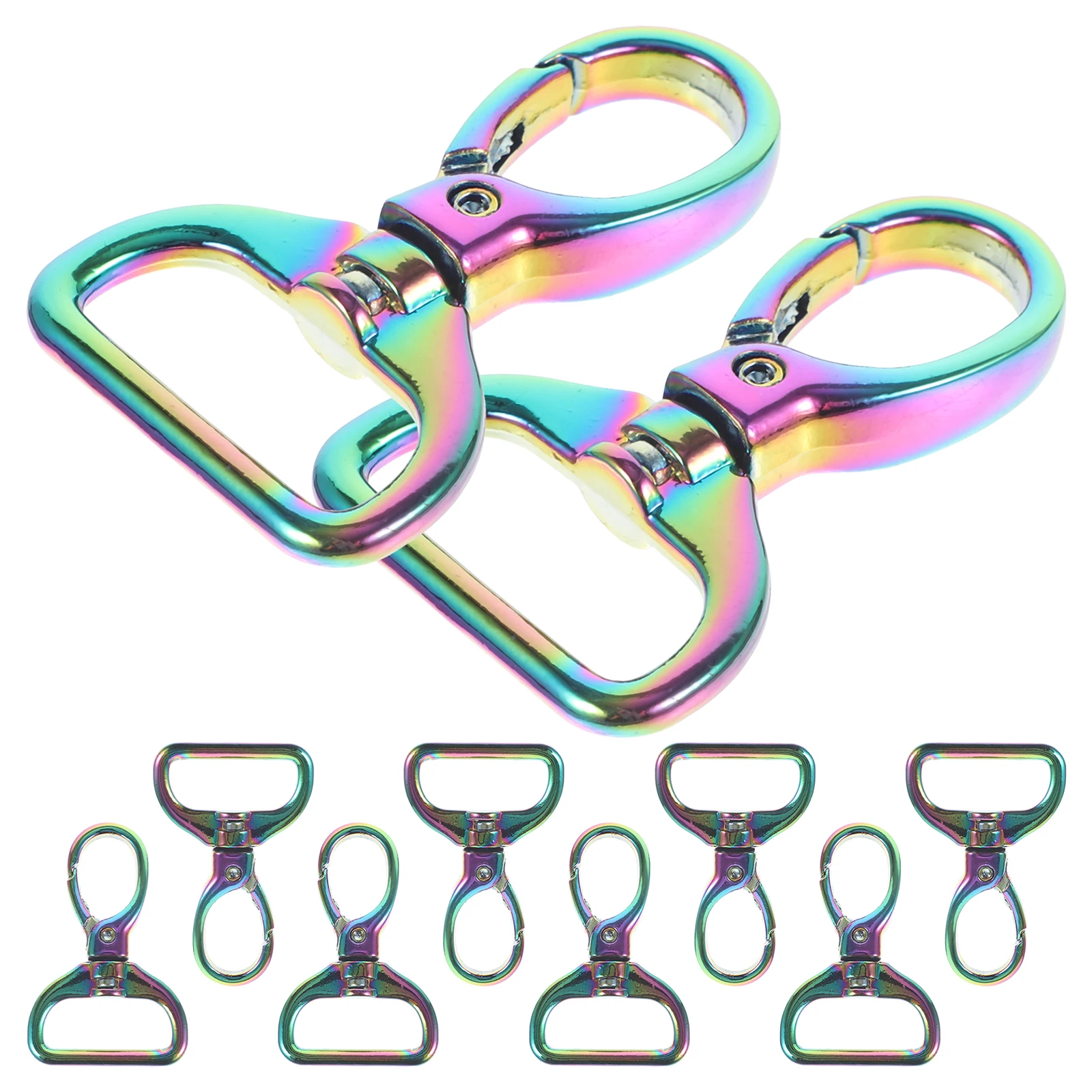 

10Pcs D Ring Keychains Durable Metal Clips for Crafts Belt Adjustment Purse Hardware Keychain Making Kit