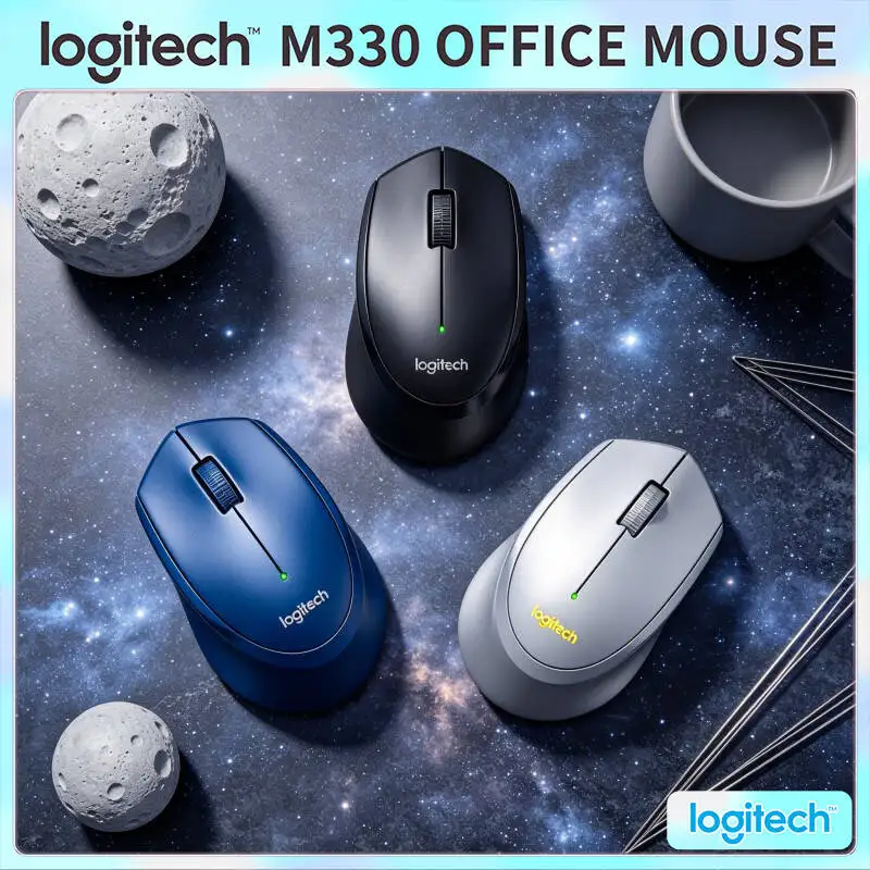 

Logitech M330 Wireless Silent Mouse Ergonomic Design 2.4G Cordless High Precision Firm for Laptop PC Mac Workbench Desk