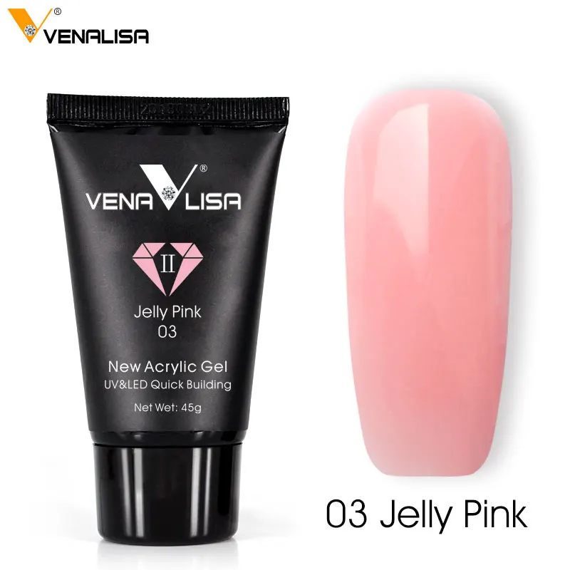 Venalisa Poly Nail Gel Nail Art French Nail Constraction Jelly Builder Extension Gel Acrylic Slip Solutions Clearnser Remover