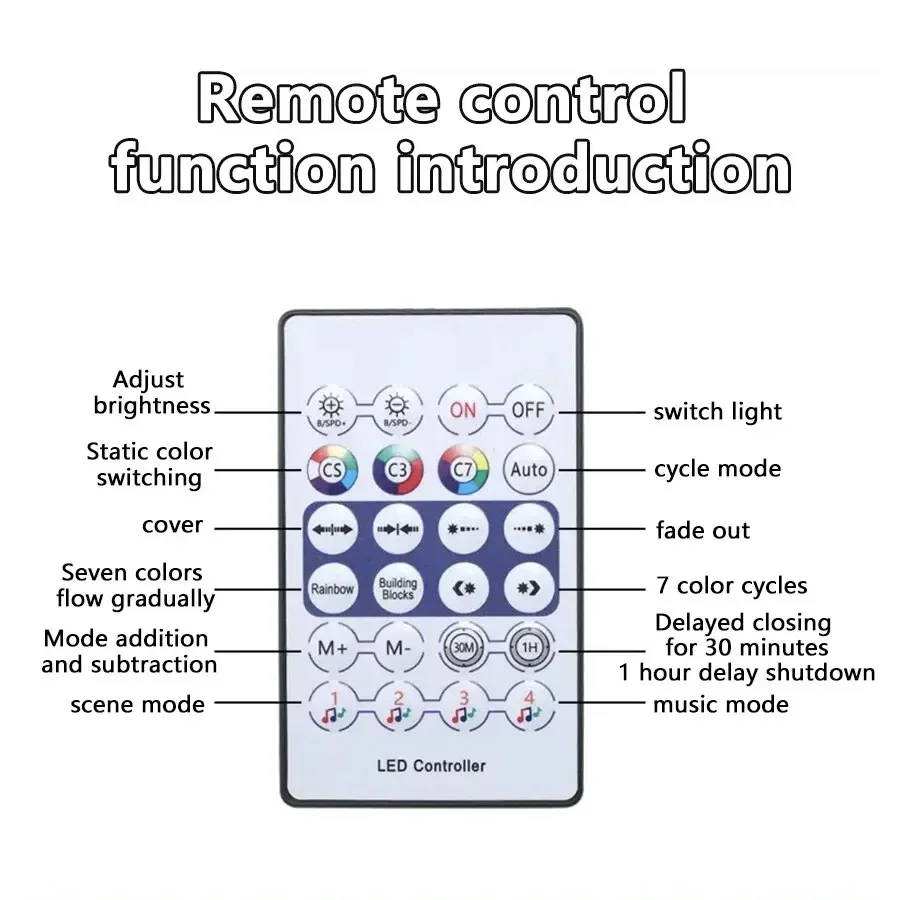 10 Meters Smart Lawn Lamp 20LED String Light RGB Remote Control Bluetooth App Dimmable Festoon for Outdoor Party Garden Decor