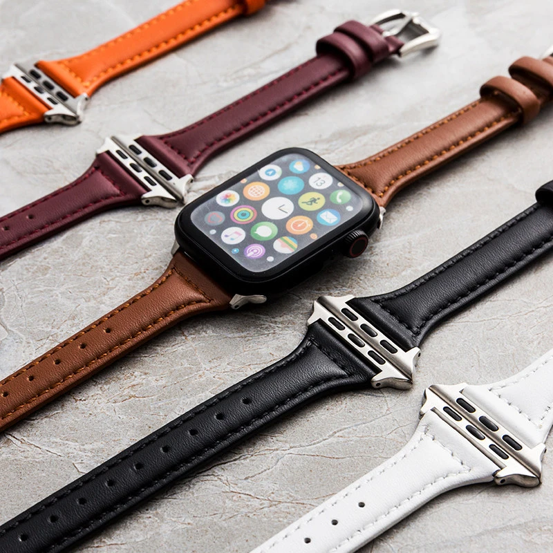 Durable Hourglass PU Watch Band Pin Buckle For Apple Watch Series 11 10 9 8 7 6 5 SE Ultra Fits 49-38mm Sweatproof Sport Unisex